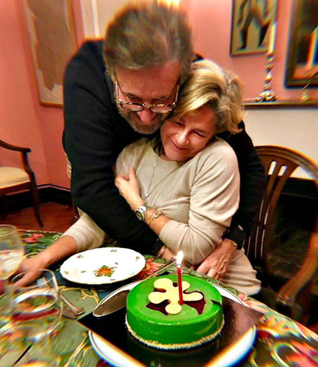 Christian De Sica con la moglie Silvia Verdone, 61 anni, sorella di Carlo